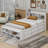 Full Bed With Bookcase Headboard, Drawers And Bed End Storage Case-104370997