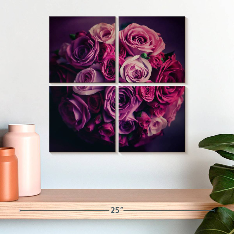 Bouquet de mariage Hardie roses roses, H 18 po x l 18 po
