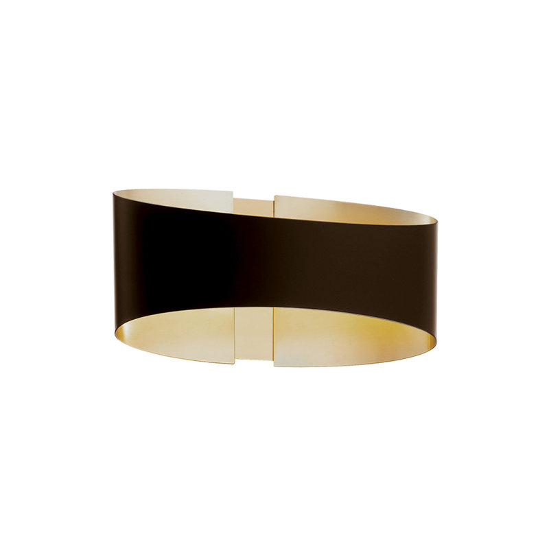 Swerve Aluminum LED Flush Mounted Sconce, Bronze-Brushed Brass