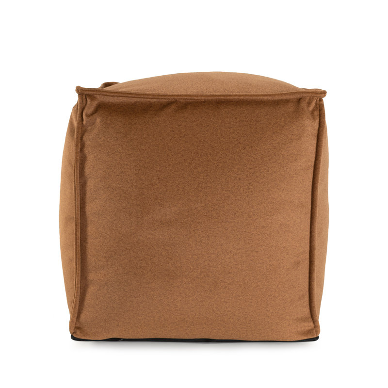 Qiviut Brown Square Pouf, Brown
