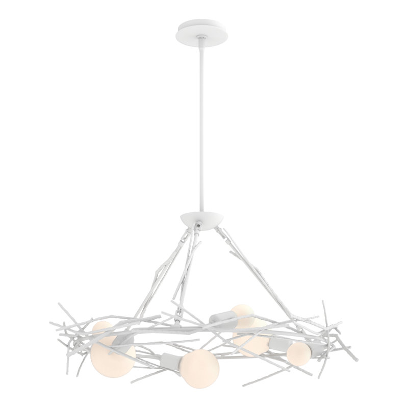 Chandeliers sphériques Spoutnik 6 lumières Brindille, Blanc