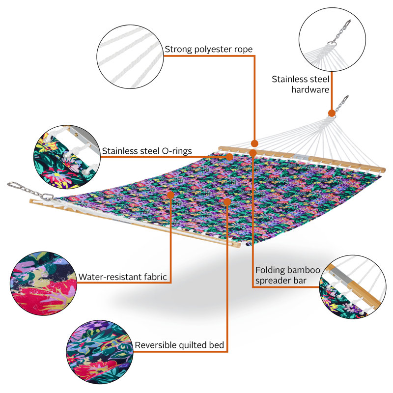 Vera Bradley 2 Person Classic Hammock, Happy Blooms