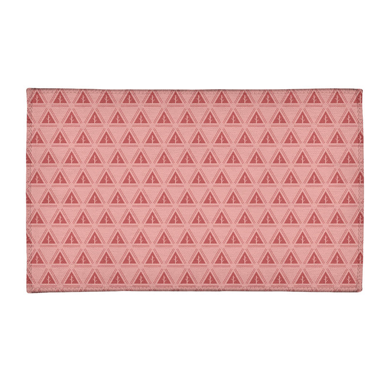 Tapis de zone de saumon foncé/saumon clair minimaliste à l’arbre en chrome, Rectangle 2 pi x 3 pi