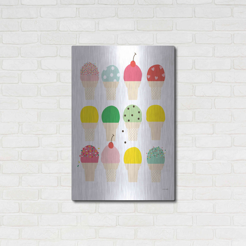 «Ice Cream Fun» par Ann Kelle, impression sur métal sans cadre, H 36 po x l 24 po x P 0,13 po