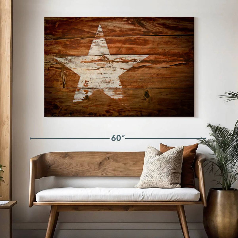 Étoile en bois Lelar, H 34 po x l 51 po