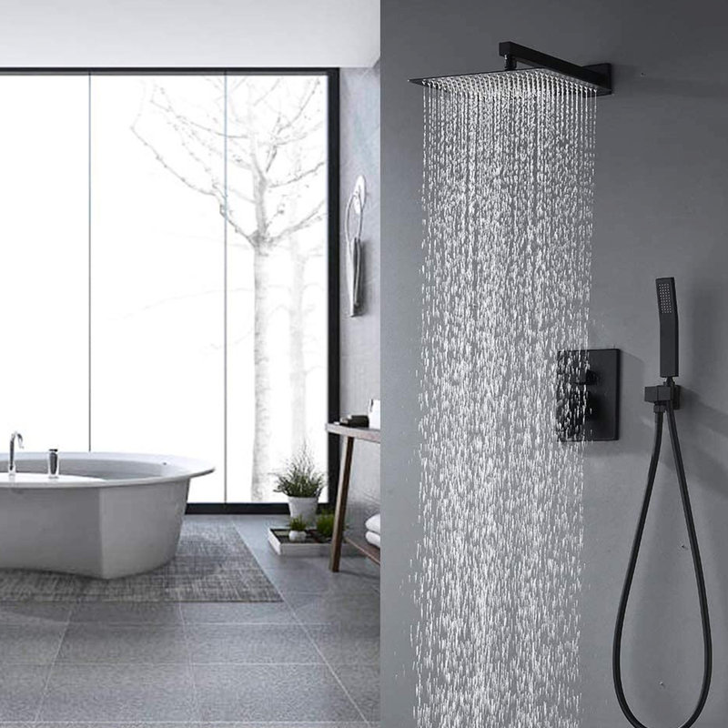 Pomme de douche pour salle de bain 10 pouces, Noir
