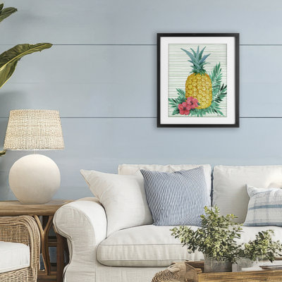 Bora Bora, reproduction d'ananas encadrée sous verre, design par Paul Brent