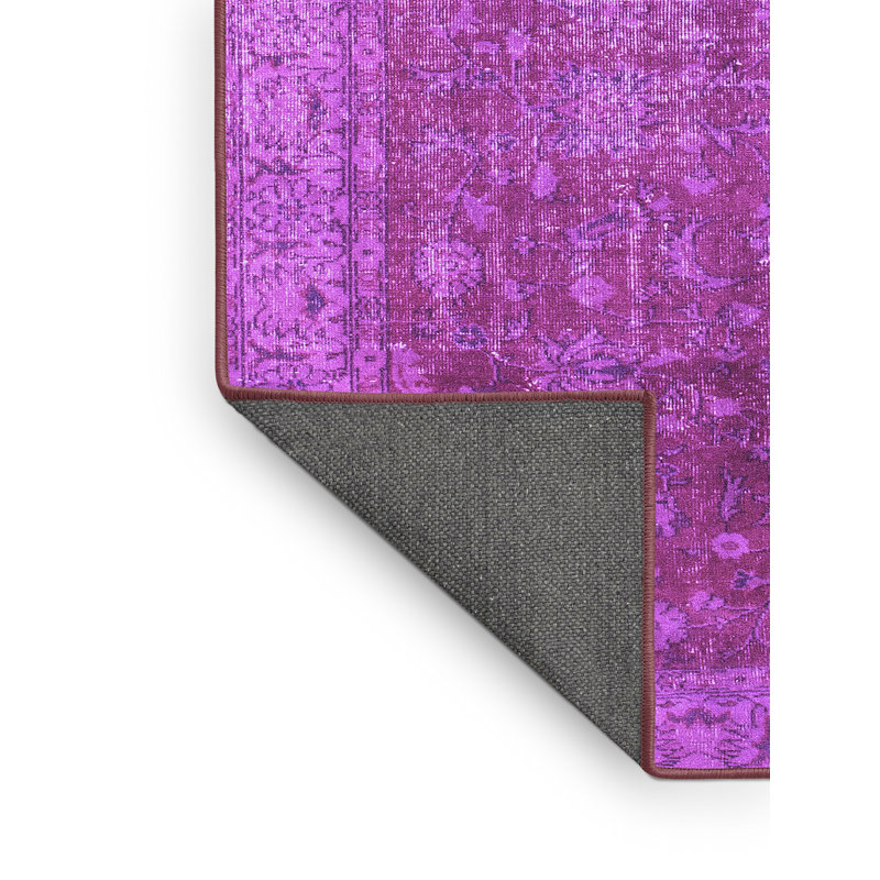 Tapis abstrait en polyester tissé à la machine Rozek, Rectangle 5 pi x 7 pi