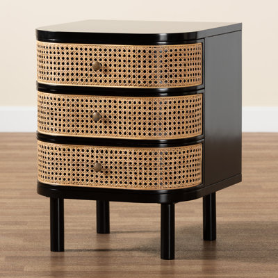 Burgis 3 - Drawer Rattan and Bayur Wood End Table with Storage by Bayou Breeze