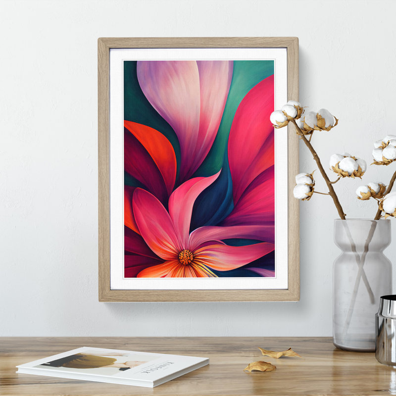 Many Shining Flowers - Wall Art, 66cm H x 48cm W, Grey Framed Paper
