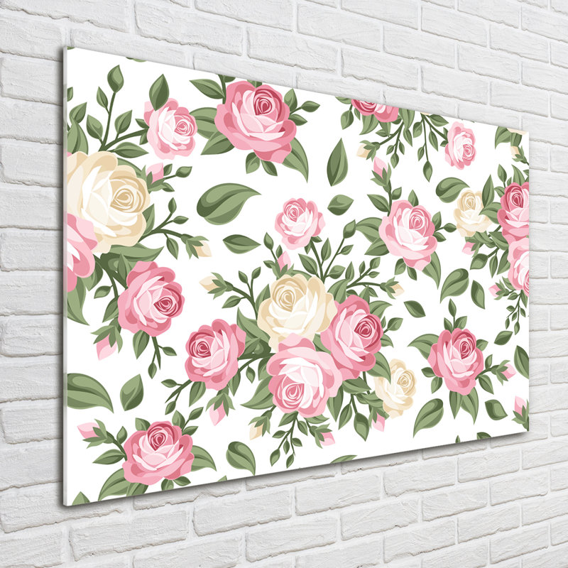 Roses - No Frame Print on Glass