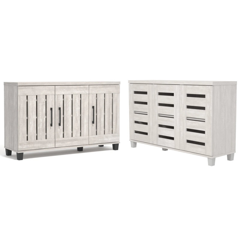 Lismore 3-Door Shoe Storage Set (Holds 32 Pairs), Dusty Gray Oak