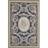 Hand-Knotted High-Quality Beige and Blue Area Rug