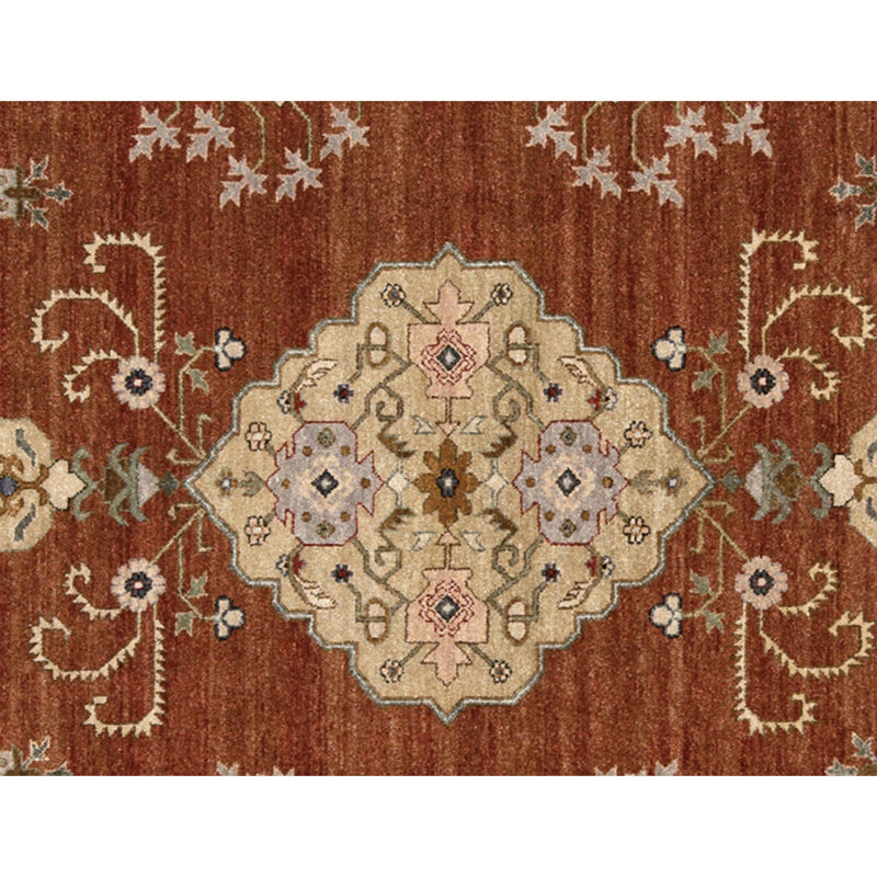 Tapis rouille et ivoire noué à la main de haute qualité