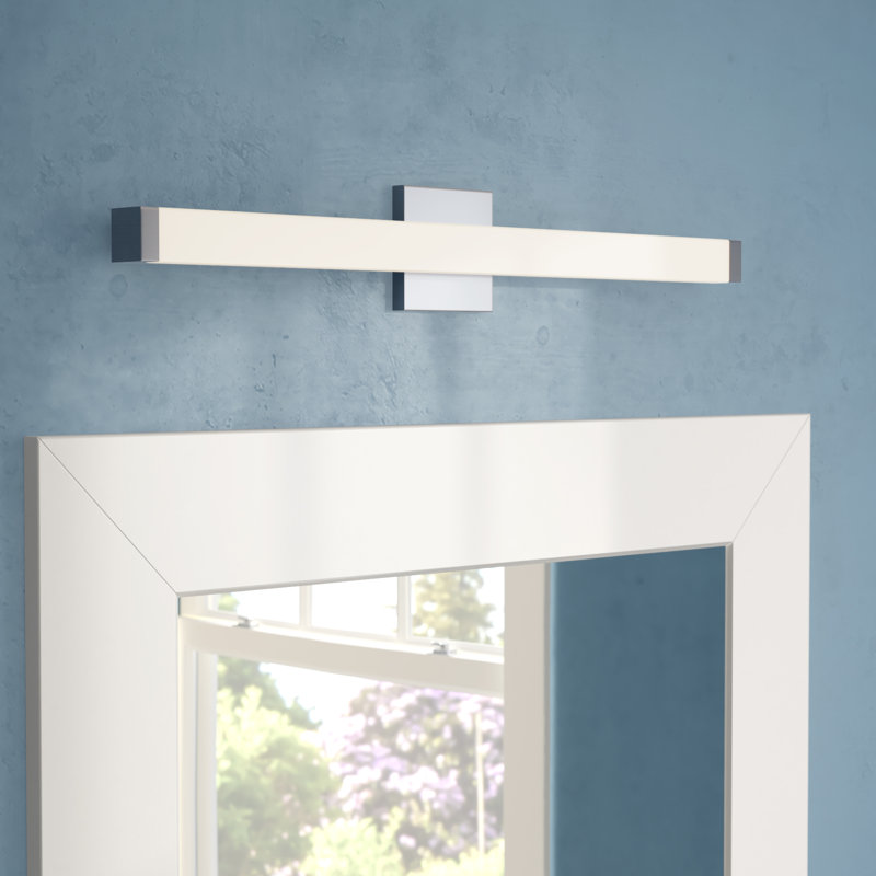 Barre d'éclairage de salle de bain 1 lumière DEL Sydni, Nickel satiné