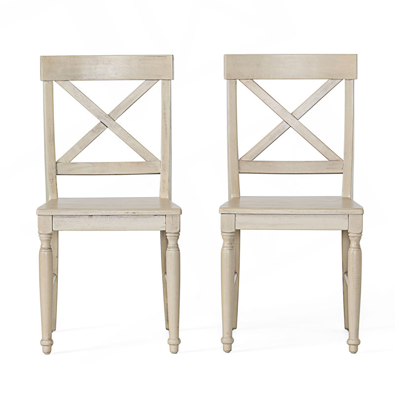 Chaises de salle à manger 2 pièces, Blanc antique