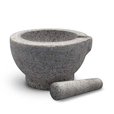 Granite Pestle & Mortar With Spout Set
