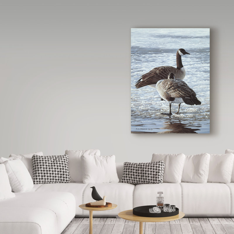 «Freeze Up Canada Geese» par Etelca, impression sur toile tendue, H 24 po x l 18 po x P 2 po