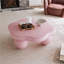Table basse nuage rose, forme de pétale ronde, compacte 35 pouces, sécuritaire pour les enfants avec pieds sphériques, panneau de fibres à densité moyenne