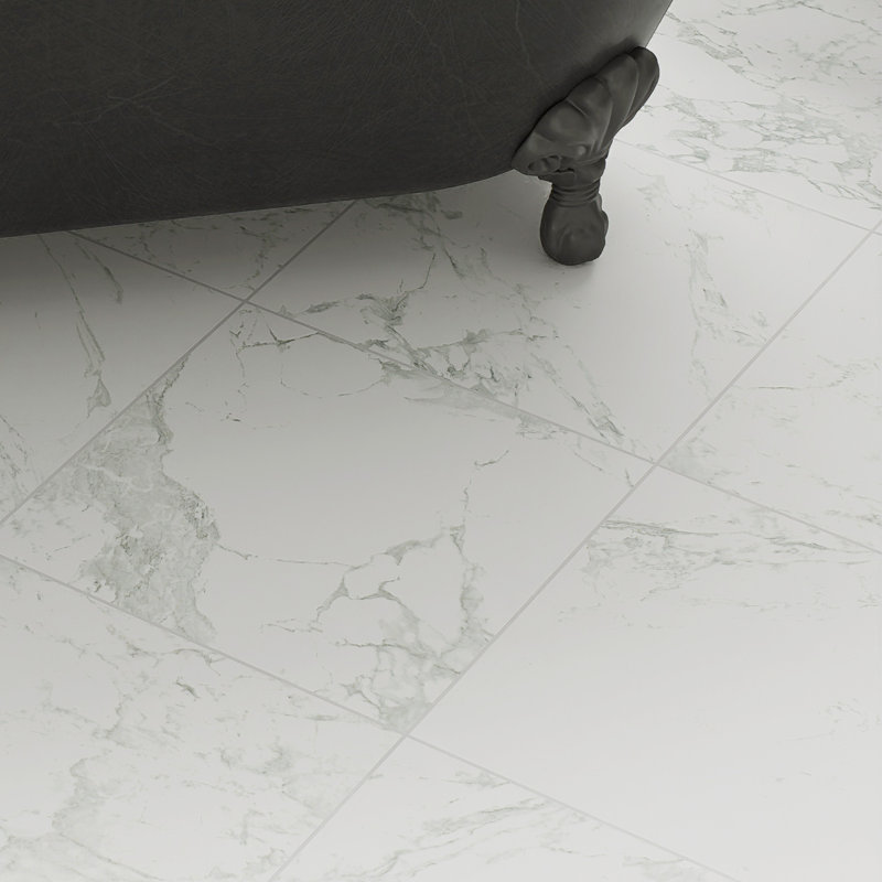 Carreau de porcelaine pour plancher et mur 23-1 / 2 po x 23-1 / 2 po Reve, Blanc / Gris