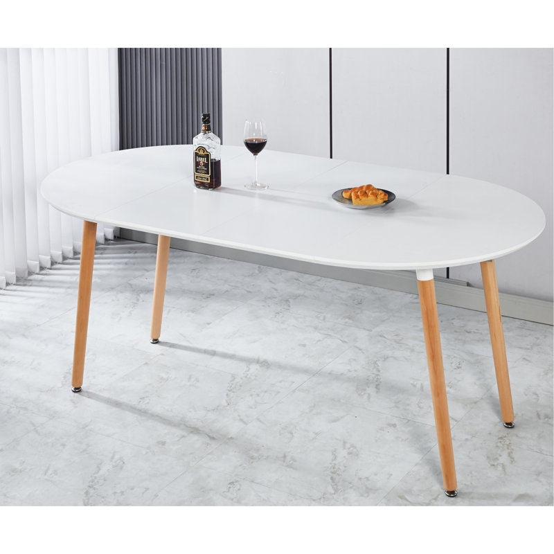 Table extensible avec plateau et pieds en métal pour la salle à manger, le bureau, le café, 100/140 / 180X100x75cm, conception réfléchie, salle à manger blanc mat, café extensible, plateau, pieds, look agréable,