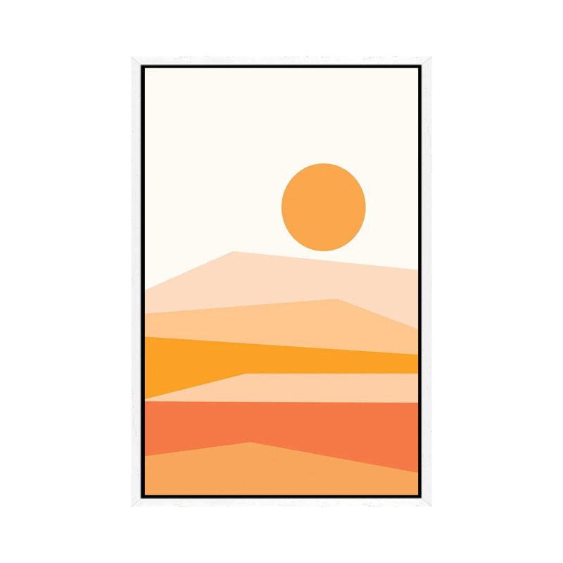 Print on Canvas, 152.5 cm H x 101.5 cm W, White Framed, Silver/White/Orange