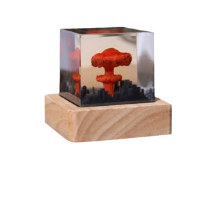 Mini Mushroom Cloud Resin Lamp – 2'' Volcano Explosion USB Night Light for Desk Decor