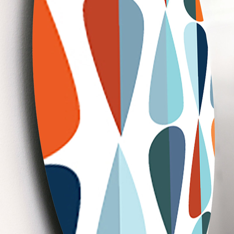 Ensemble de 3 décorations murales en ardoise, Orange / bleu / blanc