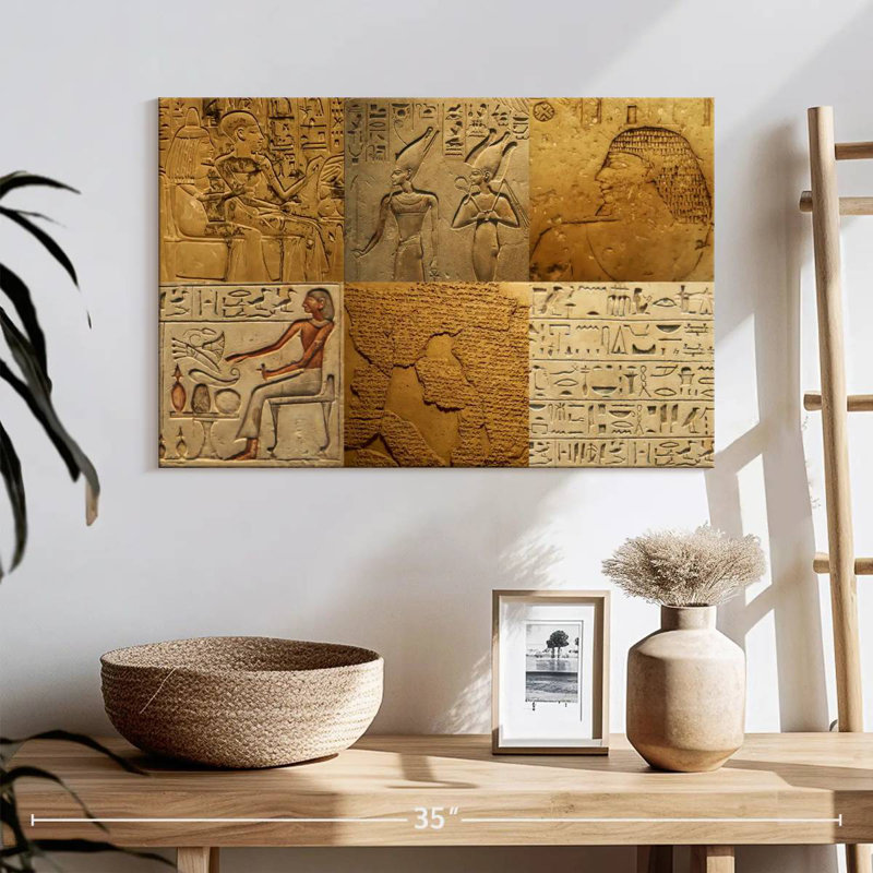 Collage de hiéroglyphes égyptiens Keiri, H 16 po x l 24 po