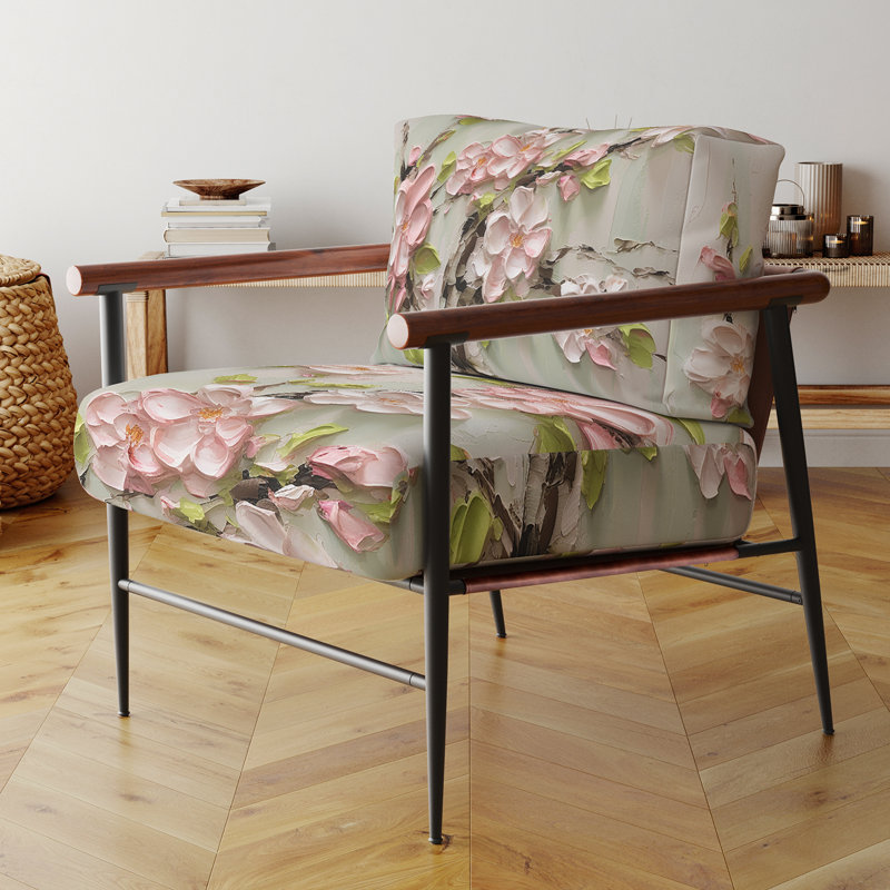 Cruse - Fauteuil d'appoint rembourré Apple Blossom, Noir, noir, noir, noir