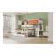 Lit superposé simple au-dessus d'un lit double en bois avec bureau, tiroirs, tablettes et armoire, lumière DEL (blanc + orange)