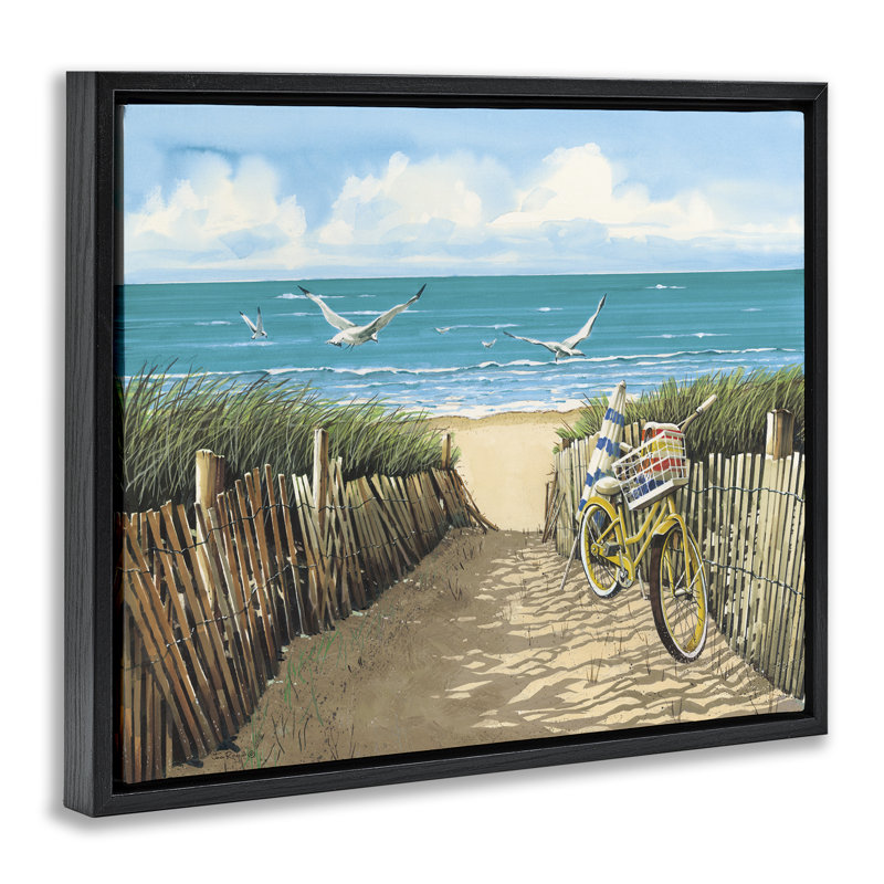 Cadre flottant Yellow Beach, H 25 po x l 31 po, Cadre flottant noir de jais