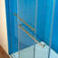 Porte de douche coulissante double sans cadre avec système de fermeture en douceur WOODBRIDGE, largeur de 56 à 60 po x hauteur de 80 po avec verre trempé transparent de 3/8 po (10 mm)-116190855