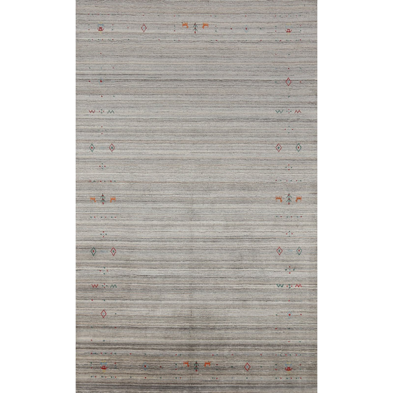 Tapis oriental en laine fait à la main de style Gabbeh 5 x 8