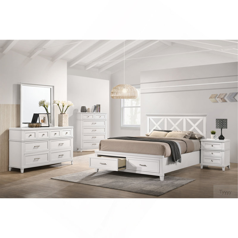 Commode 6 tiroirs blanche, Blanc
