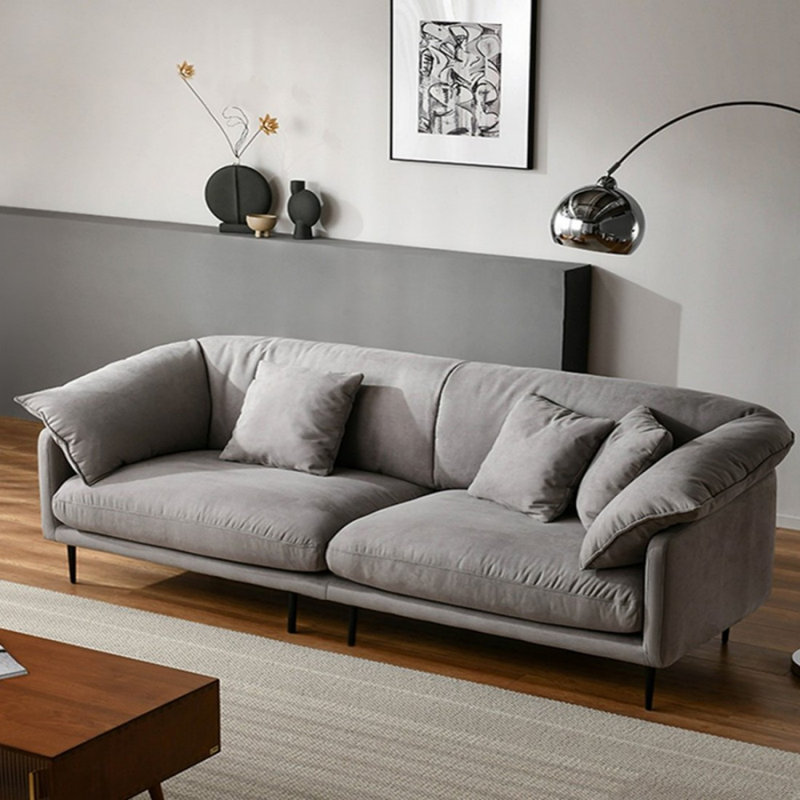 Canapé modulaire gris en polyester, Gris, H 34,65 po x l 110,24 po x P 37,4 po