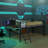 Single Metal Loft Bed With Rectangular Desk, LED Loft Bed Frame With Storage Shelves-814032098