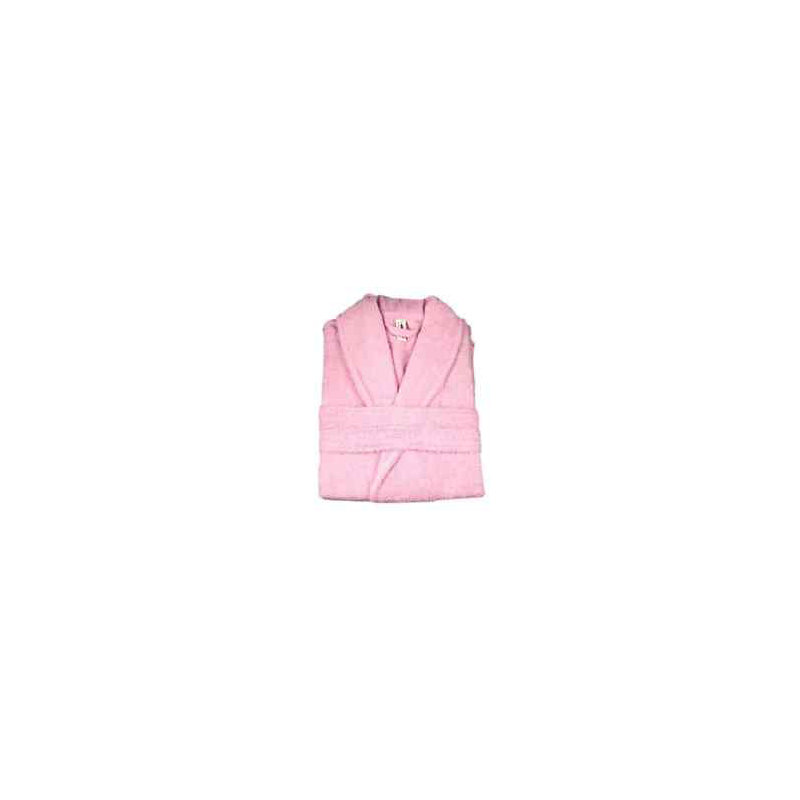 Gender Neutral Mid-Calf Bathrobe with Pockets, Pink