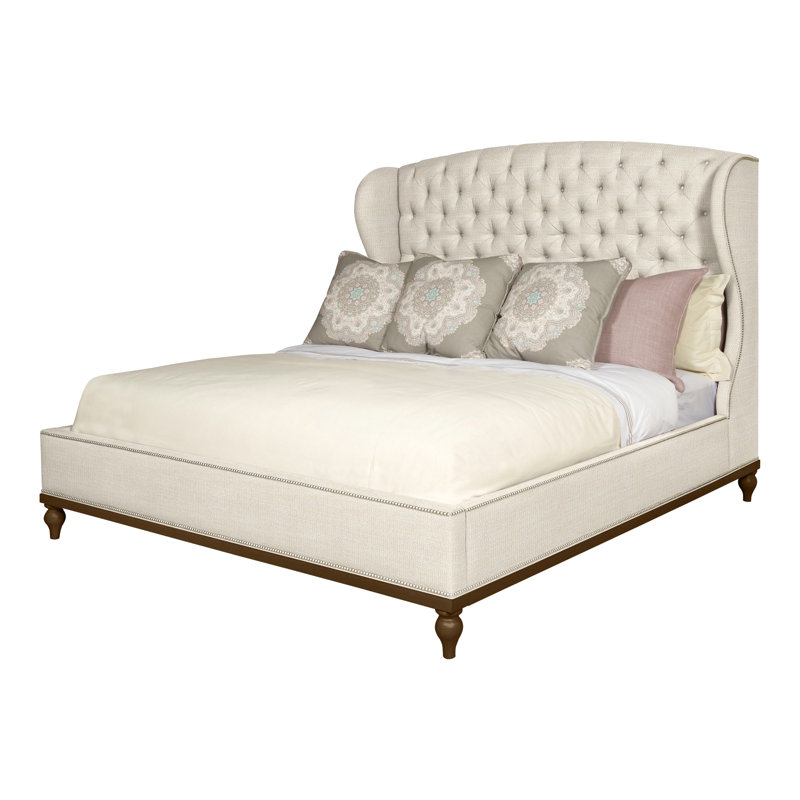 Emma Queen Upholstered Panel Bed, Navajo, Yes, Tommy Flax