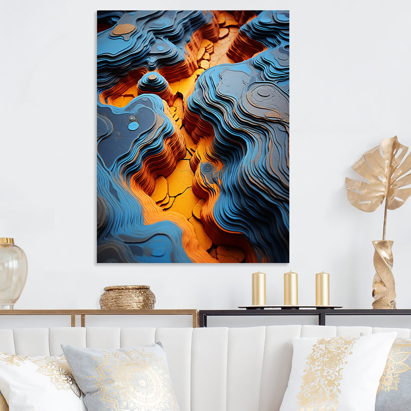 Bleu et plage de Quartz, H 32 po x l 24 po x P 1 po