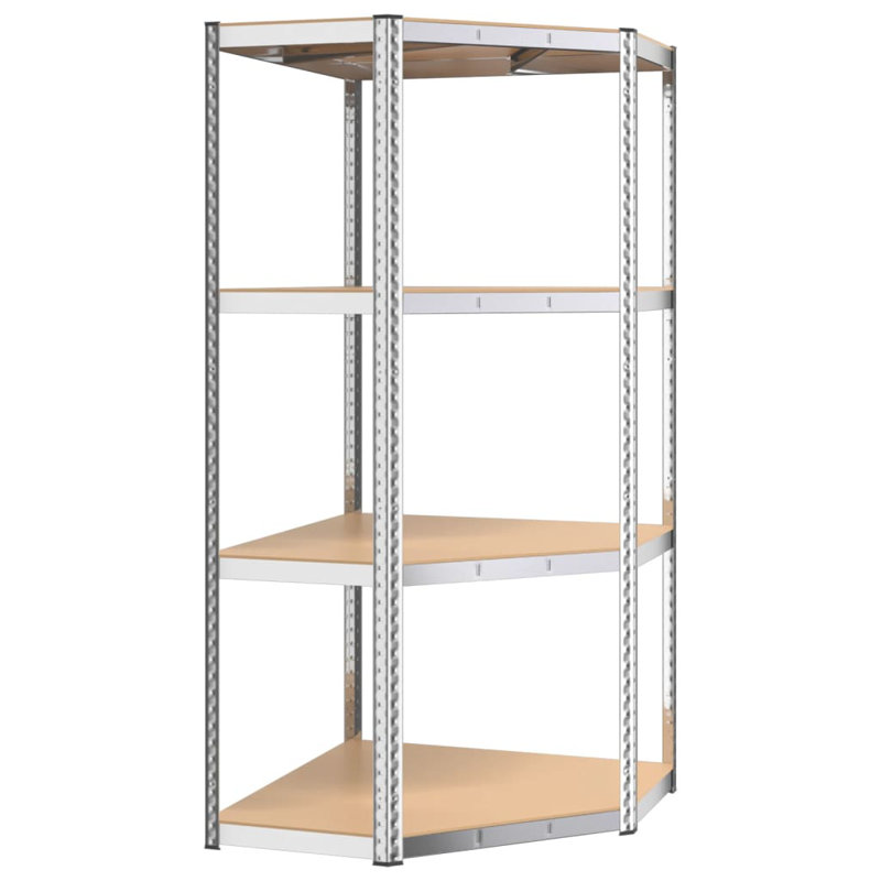 Rivet 75cm W Steel Shelving Unit, Silver