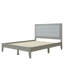 Bois massif, lit plateforme tapissier, tête de lit carrée, grand, style Mid-Century, gris Grace, pieds en bois d'hévéa, lattes à haute densité de style moderne, cadre gris, facile à assembler