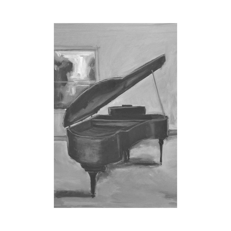 Piano In Black And White I by Allayn Stevens - Wrapped Canvas Gallery-Wrapped Canvas Giclée, 30.48 cm H x 45.72 cm W