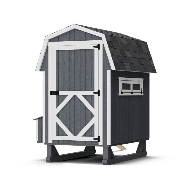 Gambrel Barn Outdoor Wood Chicken Coop, 4' x 6'