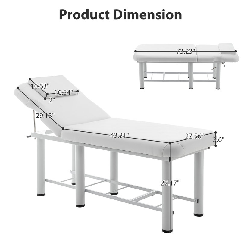 Table de massage professionnelle - Dossier réglable, appui-tête amovible, mousse à mémoire de forme, avec tablette inférieure