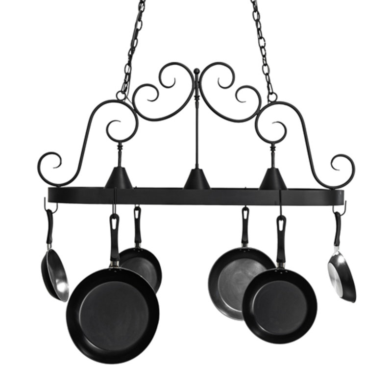 Elana Steel Handcrafted Rectangle Hanging Pot Rack