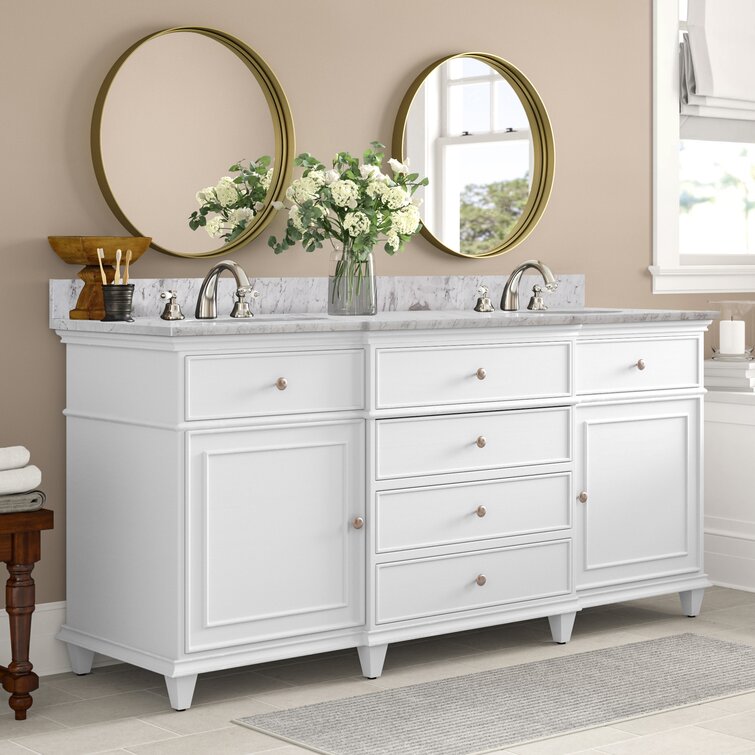 Annaline 72'' Free-Standing Double Bathroom Vanity with Engineered Stone Vanity Top Lark Manor Base Finish: Silver Gray