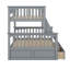 Convertible Wood Bunk Bed With Drawers Twin Over Full Detachable Bed Frame With Storage And Ladders-1781979916