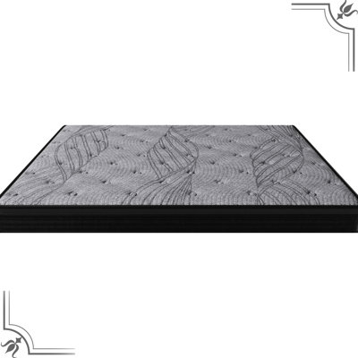 Très grand matelas ferme de 12 pouces, tissu gris, 560 ressorts ensachés individuellement pour une isolation des mouvements et une installation sans effort - déballage