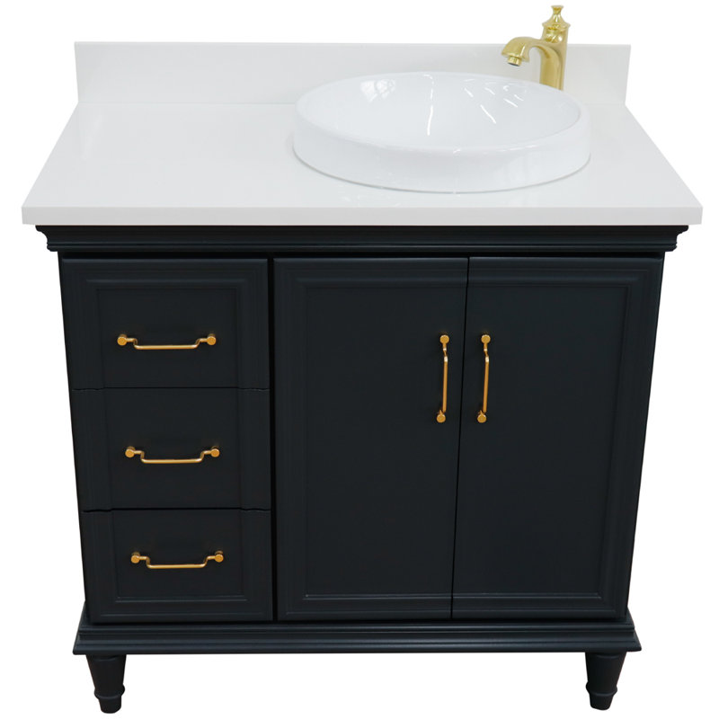 Ensemble de meuble-lavabo simple 37 po Leyton, Gris foncé